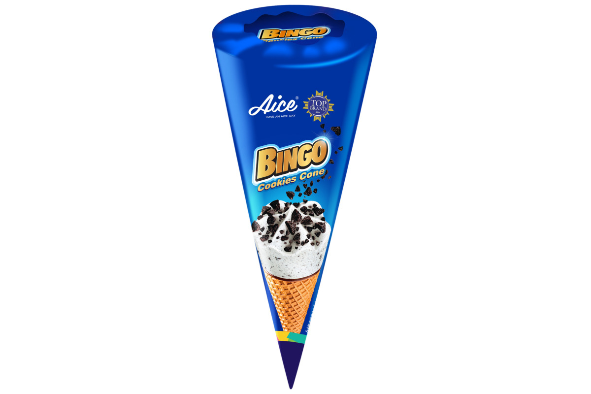 Рожок Aice «Bingo Cookies Cone» с кусочками шоколадного печенья