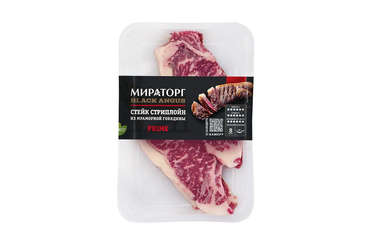 Стейк «Стриплойн Prime» из мраморной говядины Black Angus