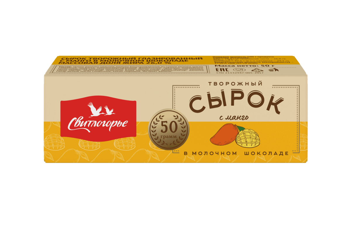 Сырок творожный «С манго» в молочном шоколаде
